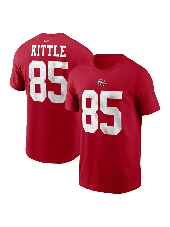 Мужская футболка с именем и номером игрока George Kittle в цвете scarlet, San Francisco 49ers Nike — изображение 1 из 3