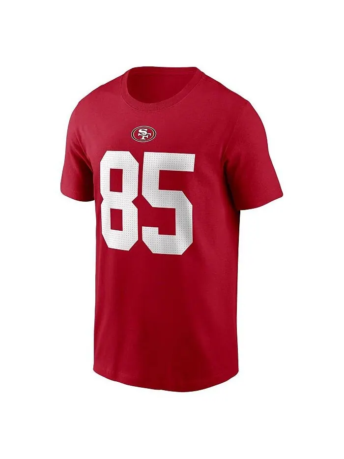 Мужская футболка George Kittle Scarlet San Francisco 49ers с именем и номером игрока Nike — изображение 2 из 3, алый
