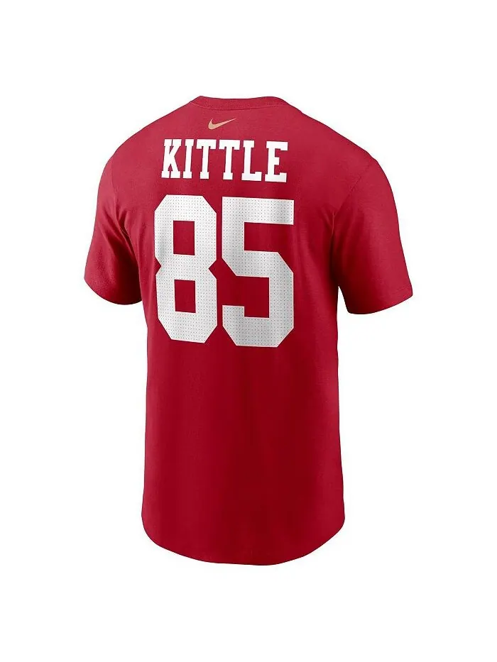Мужская футболка George Kittle Scarlet San Francisco 49ers с именем и номером игрока Nike — изображение 3 из 3, алый