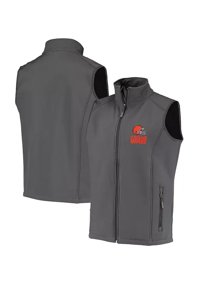Мужской темно-серый жилет Cleveland Browns Circle Archer Softshell на молнии Dunbrooke