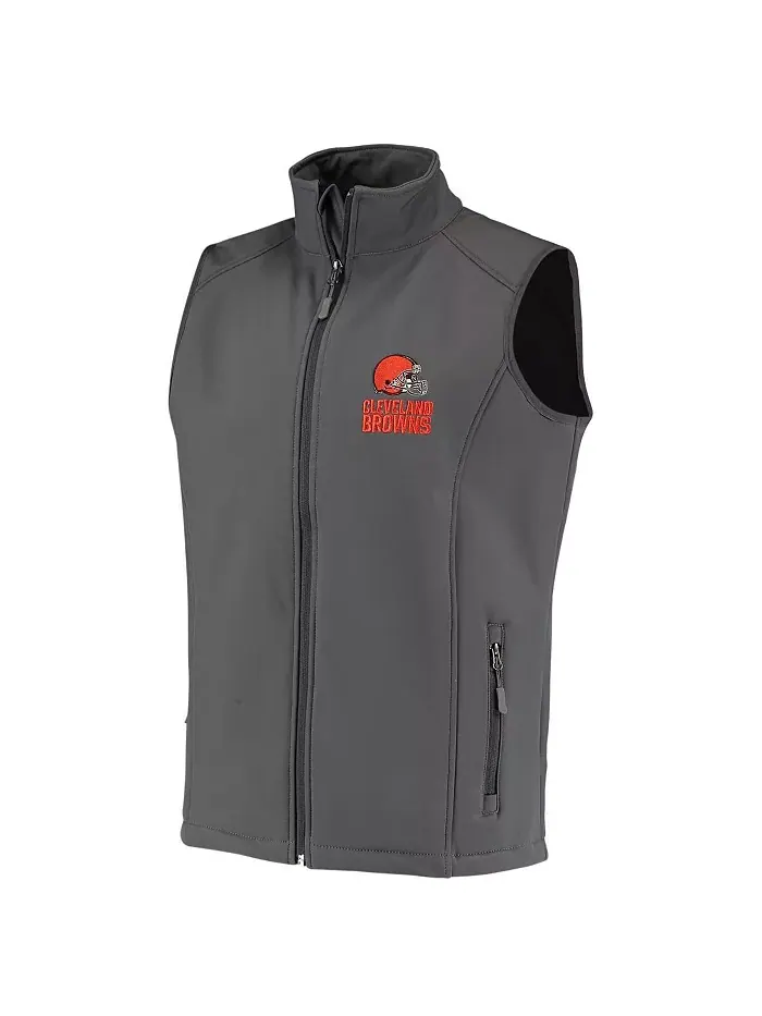 Мужской темно-серый жилет Cleveland Browns Circle Archer Softshell на молнии Dunbrooke — изображение 2 из 4