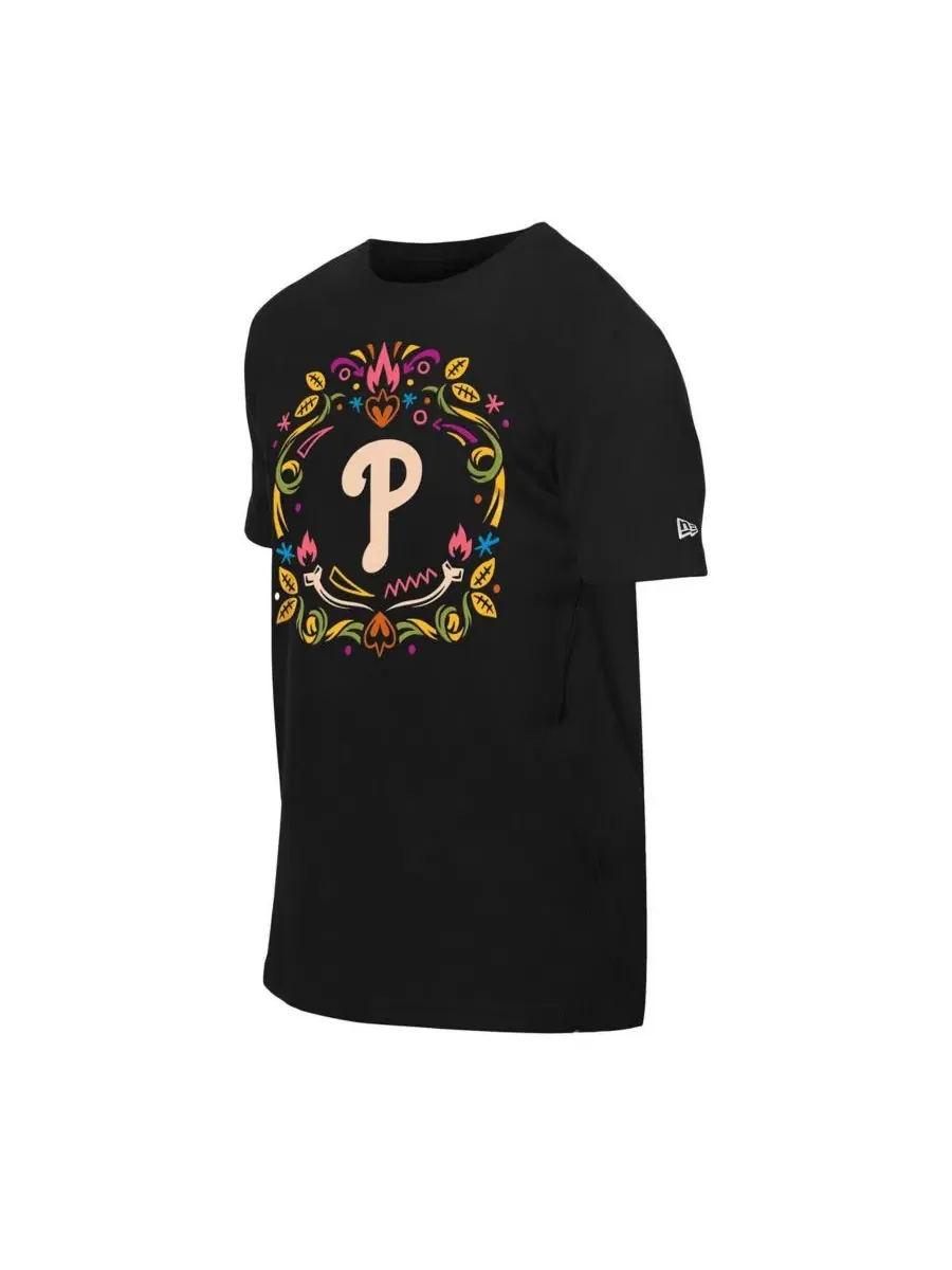 Мужская черная футболка Philadelphia Phillies Dia de los Muertos New Era — изображение 2 из 4, черный