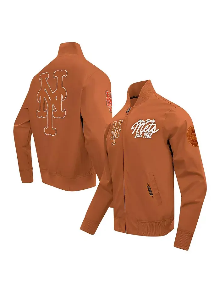 Мужская коричневая куртка New York Mets Paint The City Twill на молнии Pro Standard