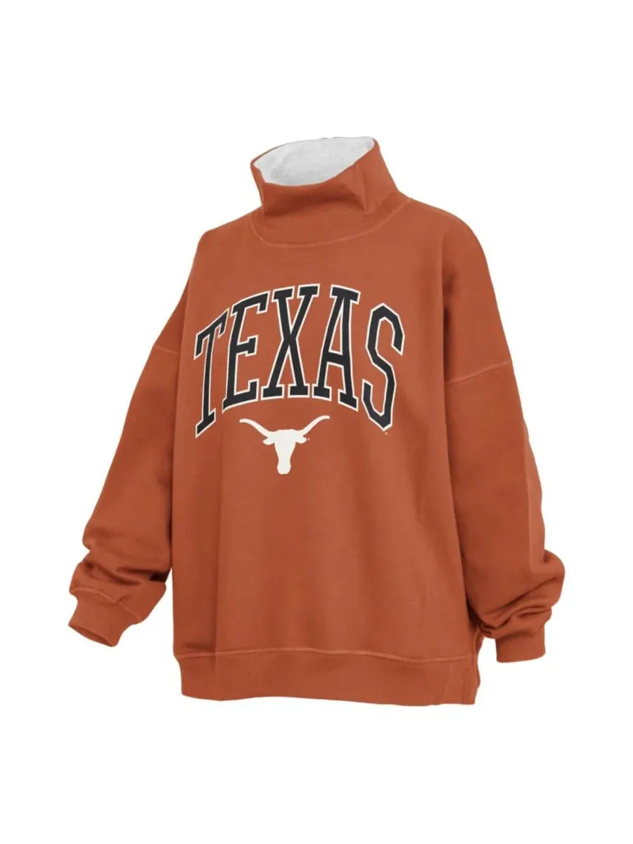 Женский свитшот с имитацией ворота и принтом Texas Longhorns Pressbox — изображение 2 из 3, оранжевый