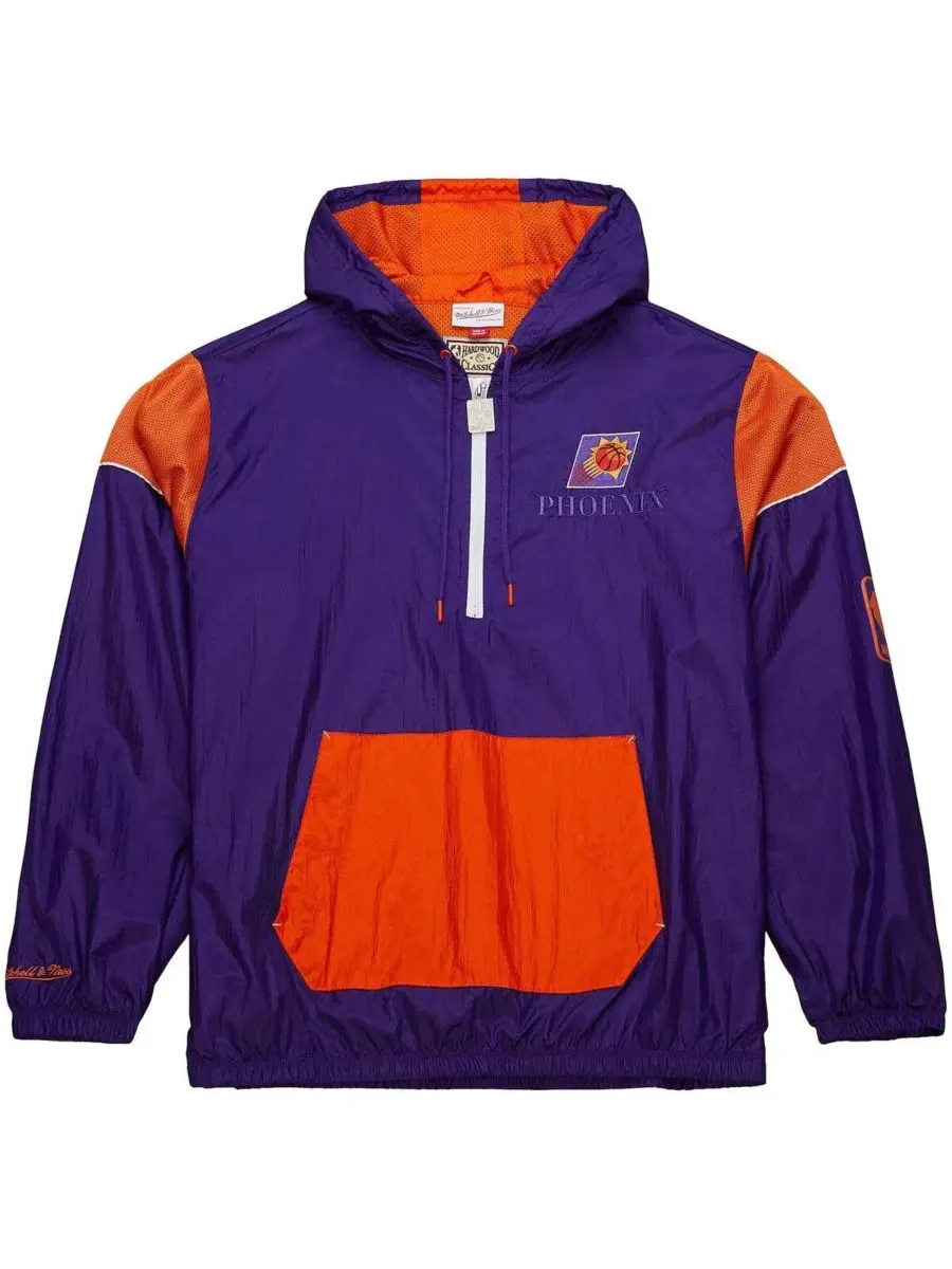 Mitchell & Ness Мужская и женская фиолетовая ветровка-анорак Phoenix Suns Hardwood Classics Team OG — изображение 2 из 3