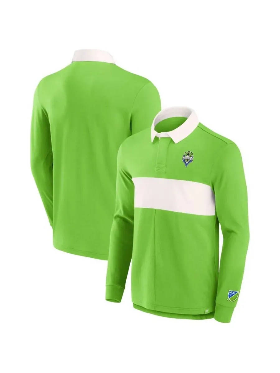 Fanatics Мужская зеленая поло с длинным рукавом Seattle Sounders FC Penalty Kick