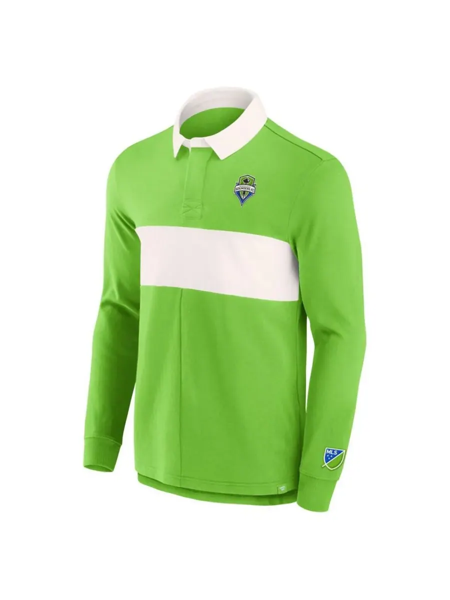 Fanatics Мужская зеленая поло с длинным рукавом Seattle Sounders FC Penalty Kick — изображение 2 из 3, зеленый