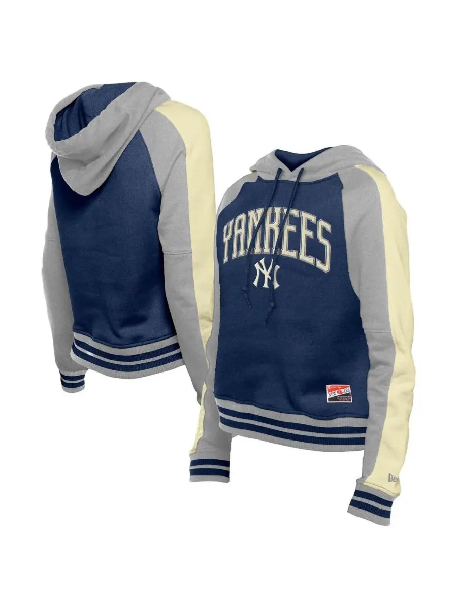 New Era Женская укороченная толстовка с рукавами реглан в стиле New York Yankees темно-синего цвета