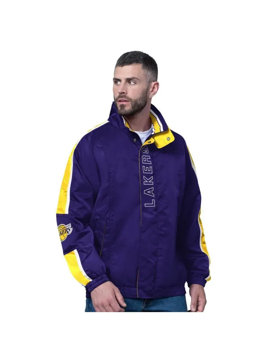 Starter Мужская фиолетовая легкая куртка на молнии Los Angeles Lakers Freestyle