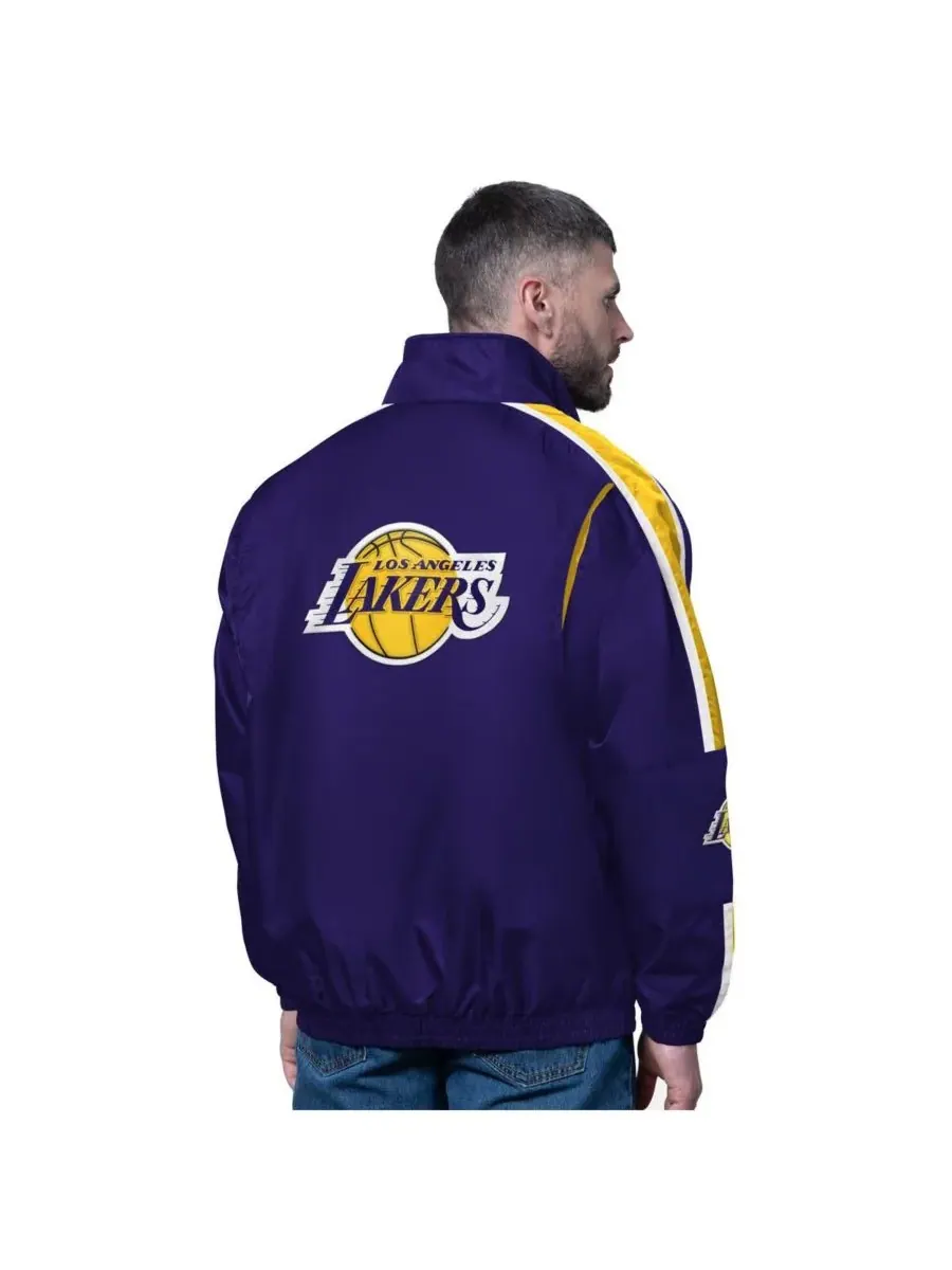 Starter Мужская фиолетовая легкая куртка на молнии Los Angeles Lakers Freestyle — изображение 2 из 2, фиолетовый