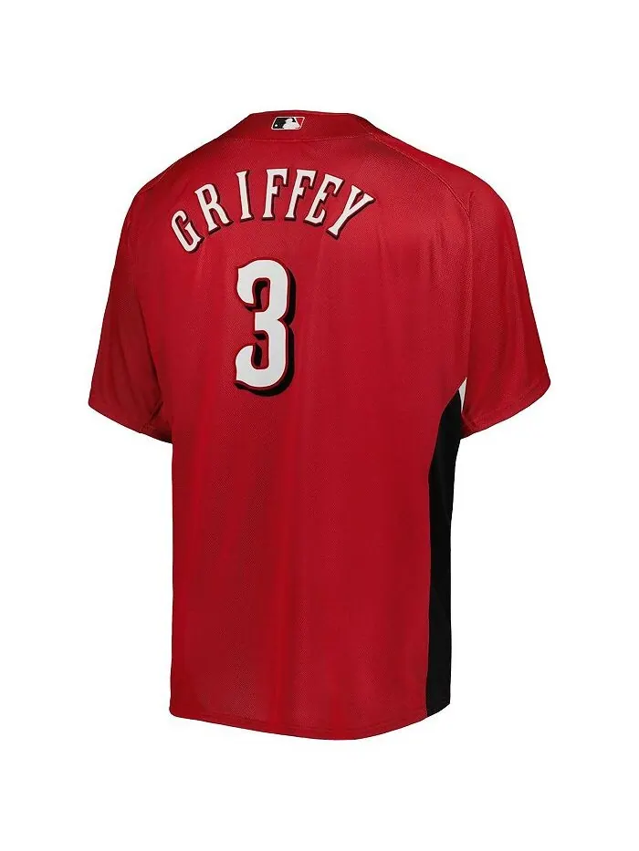 Мужское тренировочное джерси с сеткой Ken Griffey Jr. Red Cincinnati Reds Cooperstown Collection — изображение 2 из 3