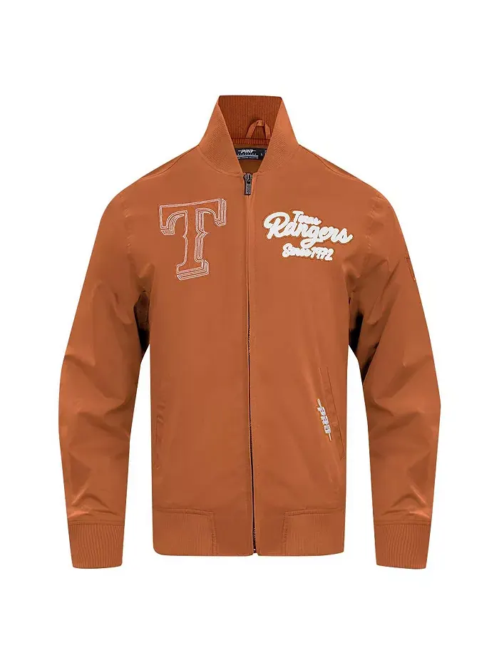 Мужская коричневая бейсбольная куртка Texas Rangers Paint The City на молнии Pro Standard — изображение 3 из 4