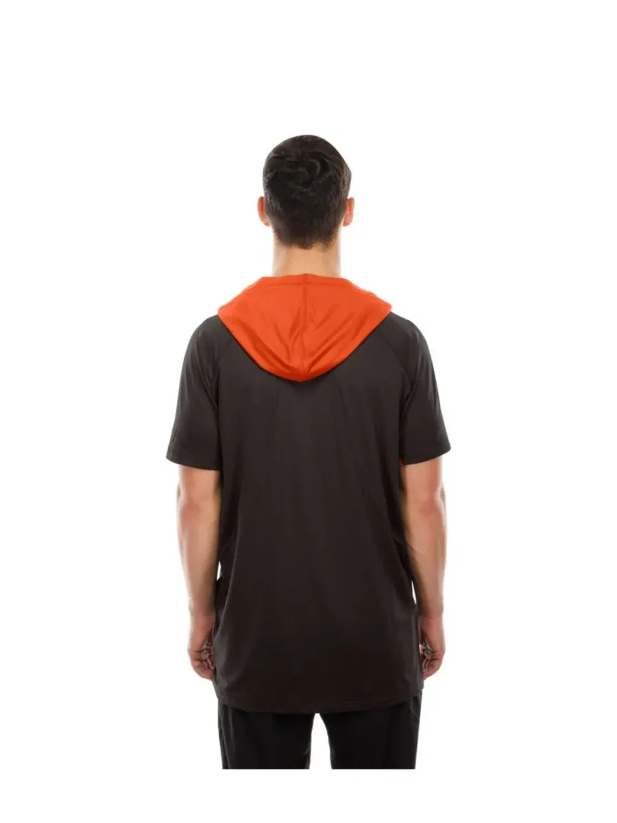 Футболка с капюшоном и рукавом реглан Cleveland Browns Authentic New Era — изображение 2 из 5, коричневый