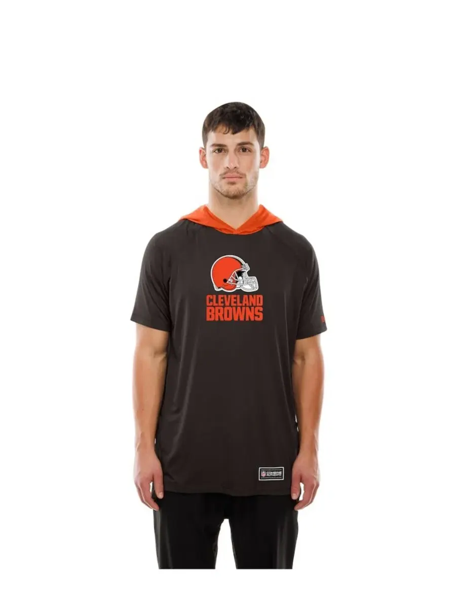 Футболка с капюшоном и рукавом реглан Cleveland Browns Authentic New Era — изображение 3 из 5, коричневый