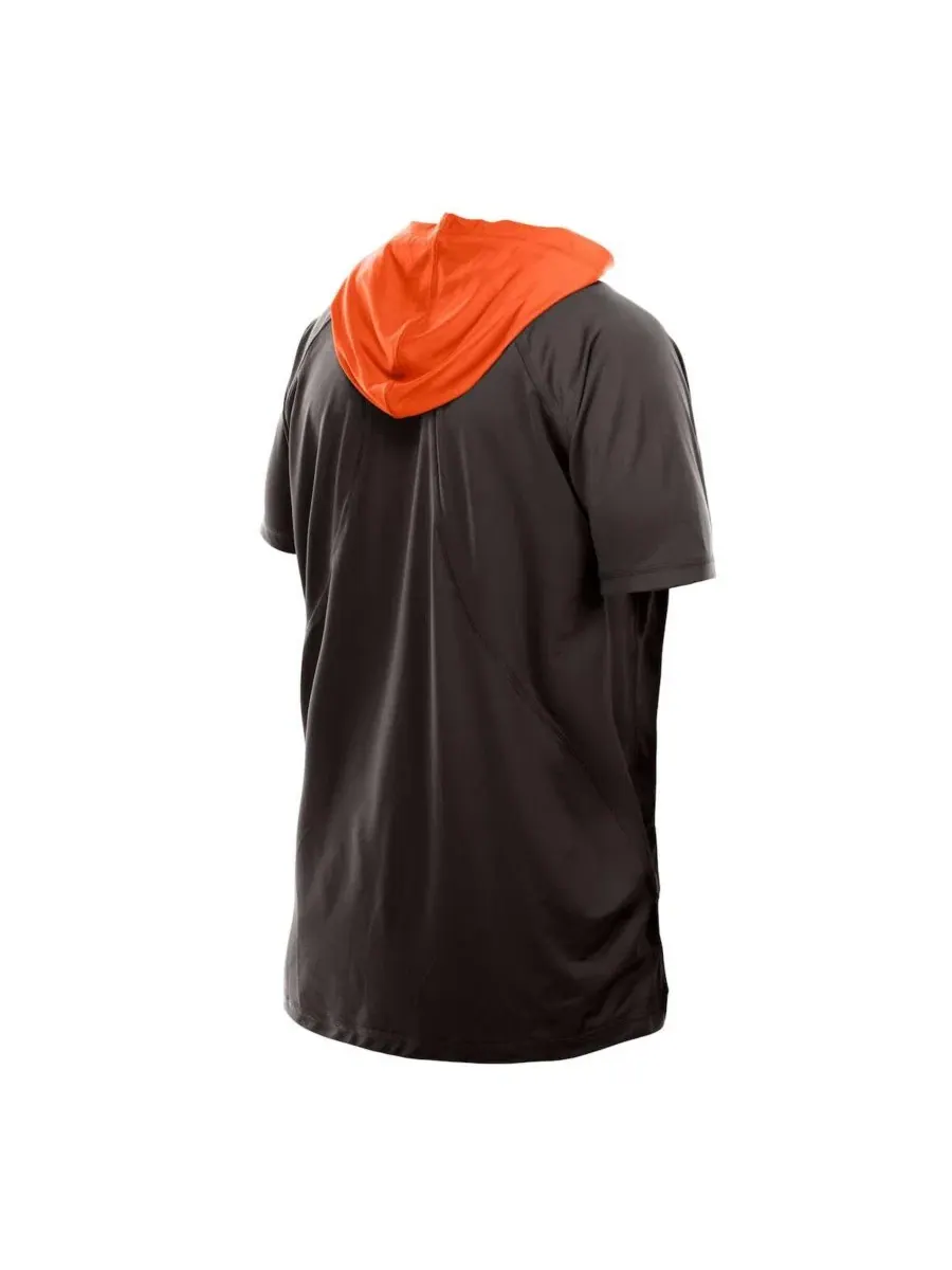 Футболка с капюшоном и рукавом реглан Cleveland Browns Authentic New Era — изображение 4 из 5, коричневый