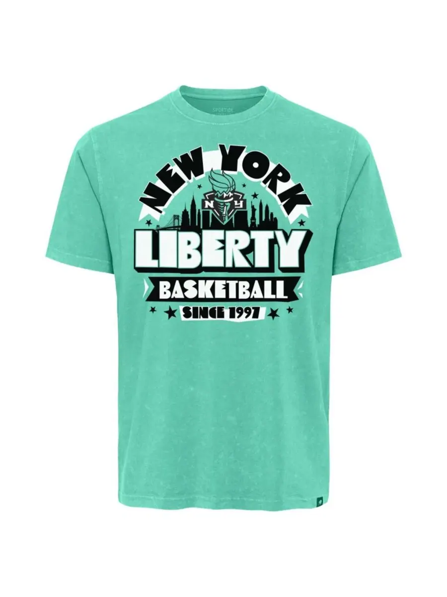 Футболка с принтом Mineral Wash Mint New York Liberty Sportiqe — изображение 2 из 3, мята