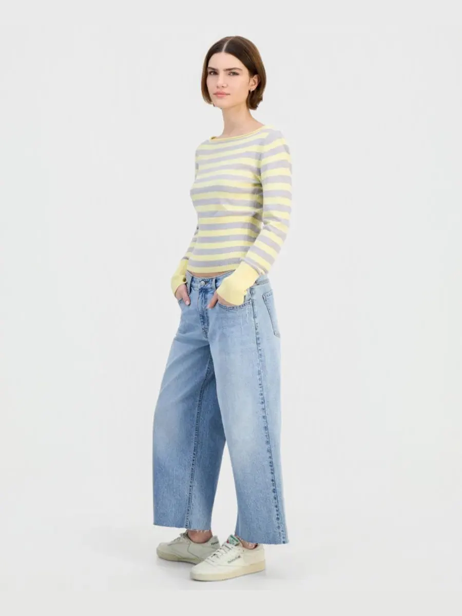 Джинсы с широкими штанинами и необработанным краем, модель Raw-Hem Wide-Leg Celebrity Pink, Biathlon — изображение 7 из 8