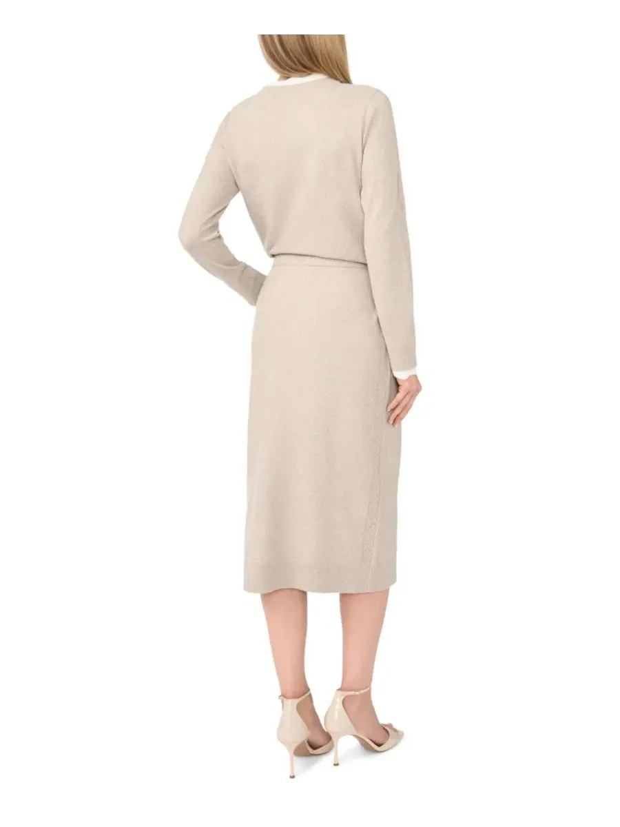 Юбка-карандаш миди с боковым швом CeCe, Light Heather Taupe — изображение 6 из 6