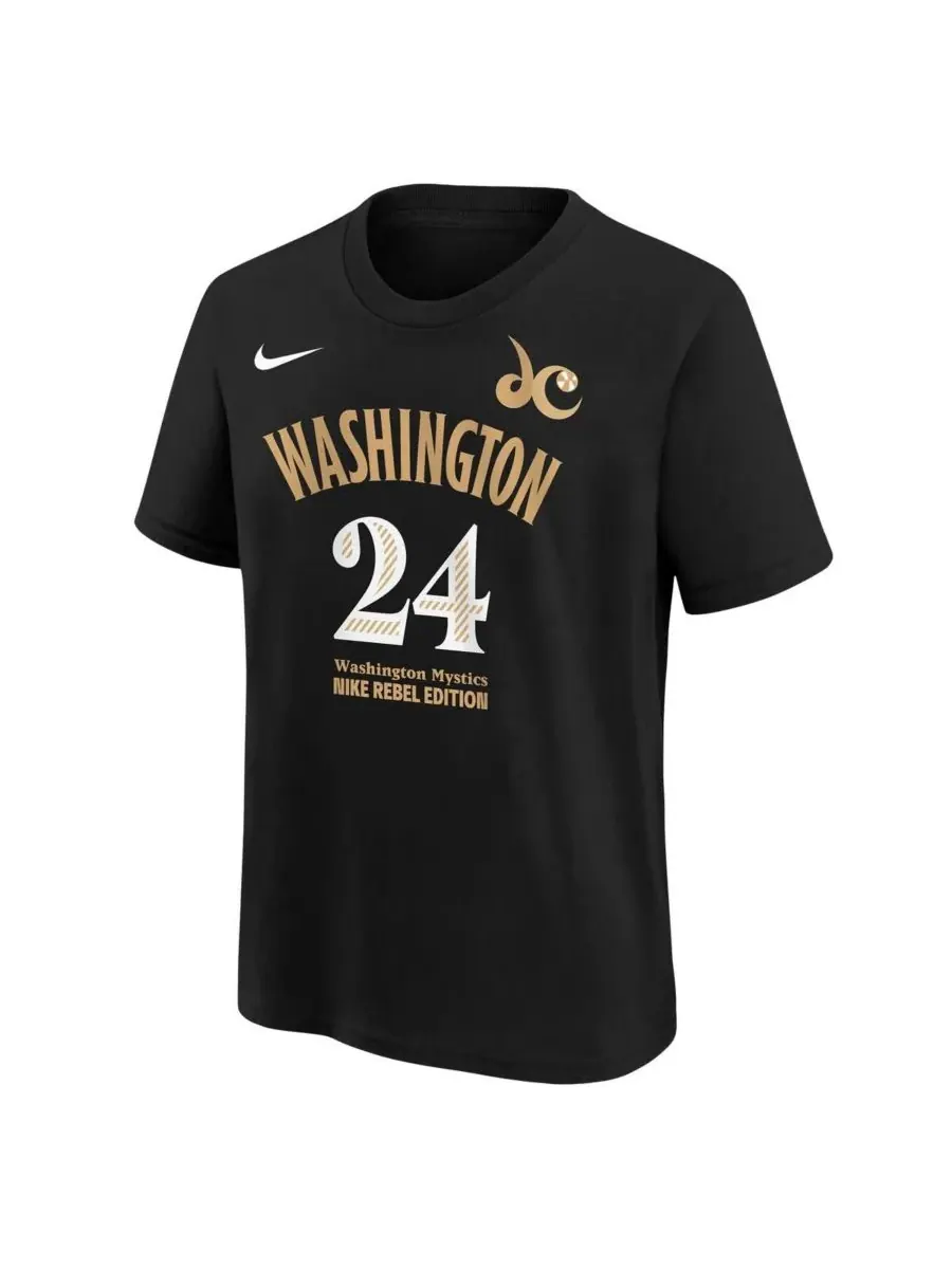 Nike Футболка с именем и номером игрока команды Washington Mystics "Big Boys and Girls" (черная) — изображение 3 из 3, черный