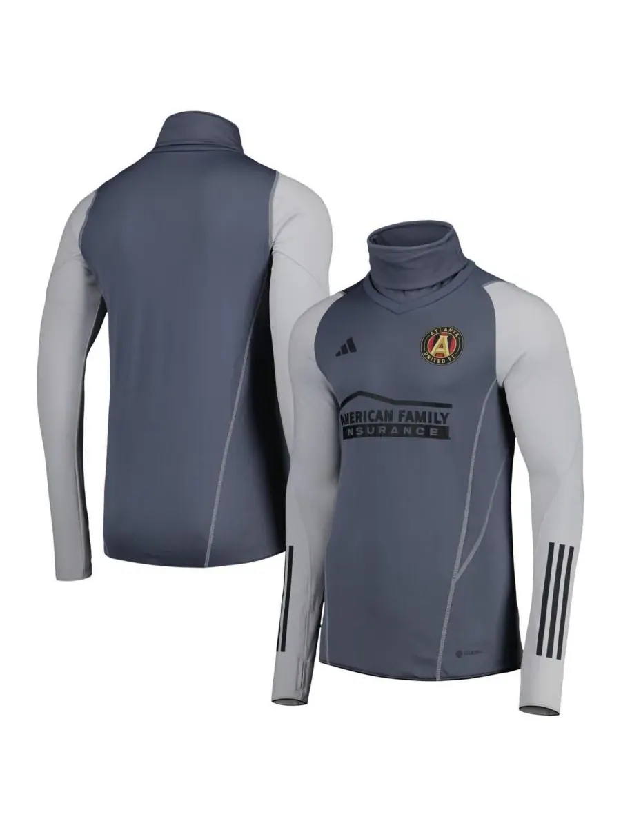 Adidas Мужская серая теплая футболка-реглан Atlanta United FC COLD.RDY