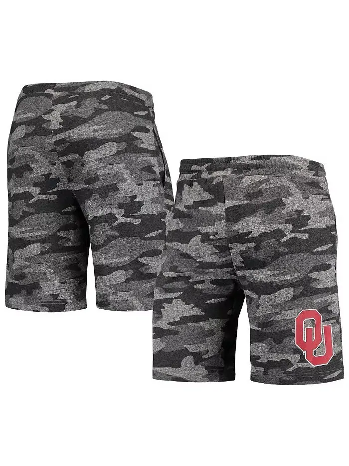 Мужские шорты Oklahoma Sooners Camo Backup Terry Jam Lounge цвета уголь и серый Concepts Sport