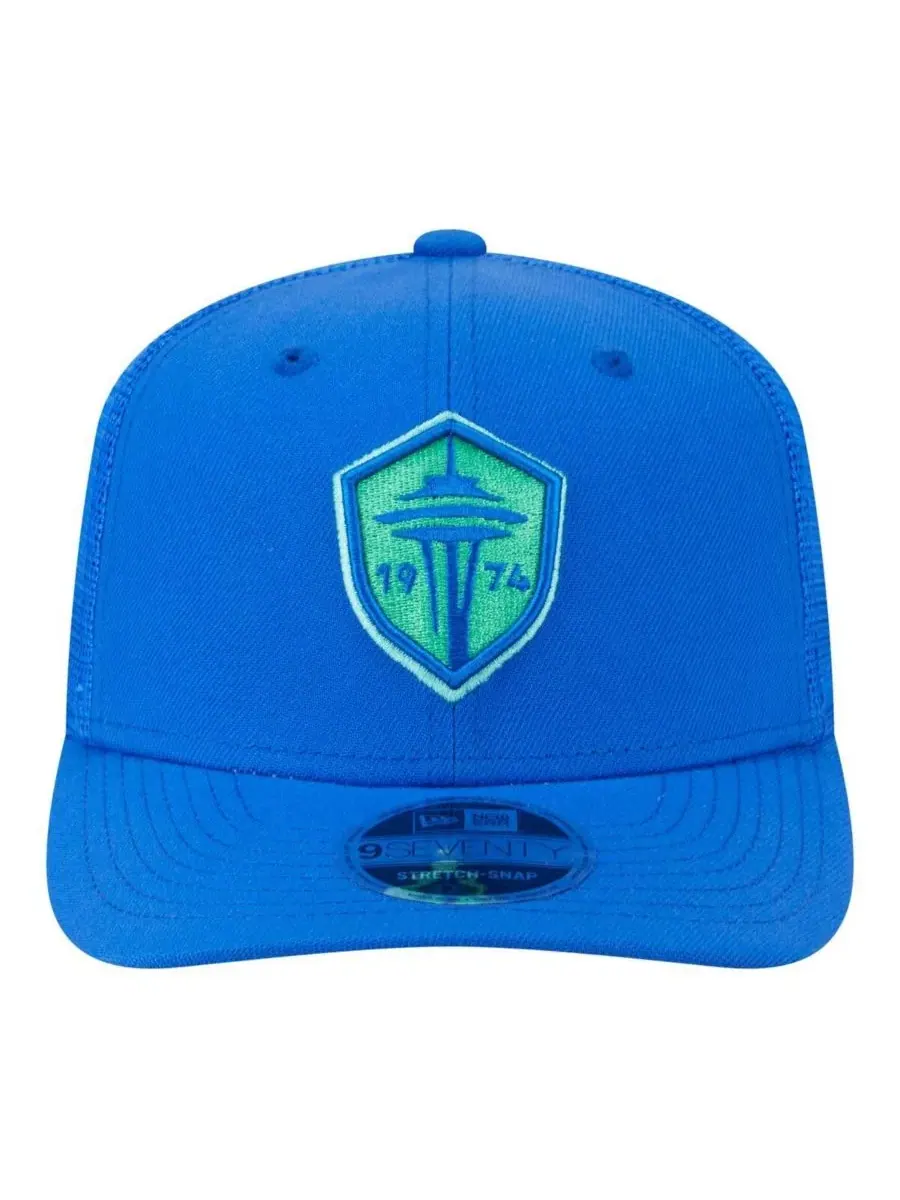 Мужская синяя футболка Seattle Sounders FC с регулируемой застежкой Hook 9SEVENTY New Era — изображение 2 из 5, синий
