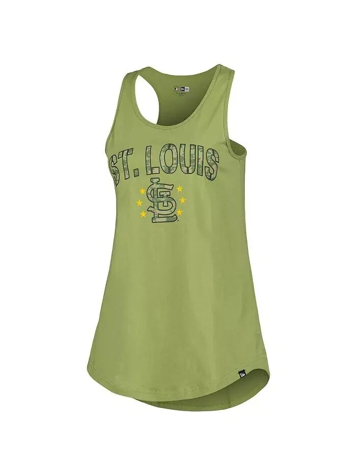 Женская майка Olive St. Louis Cardinals ко Дню Вооруженных сил New Era — изображение 2 из 3