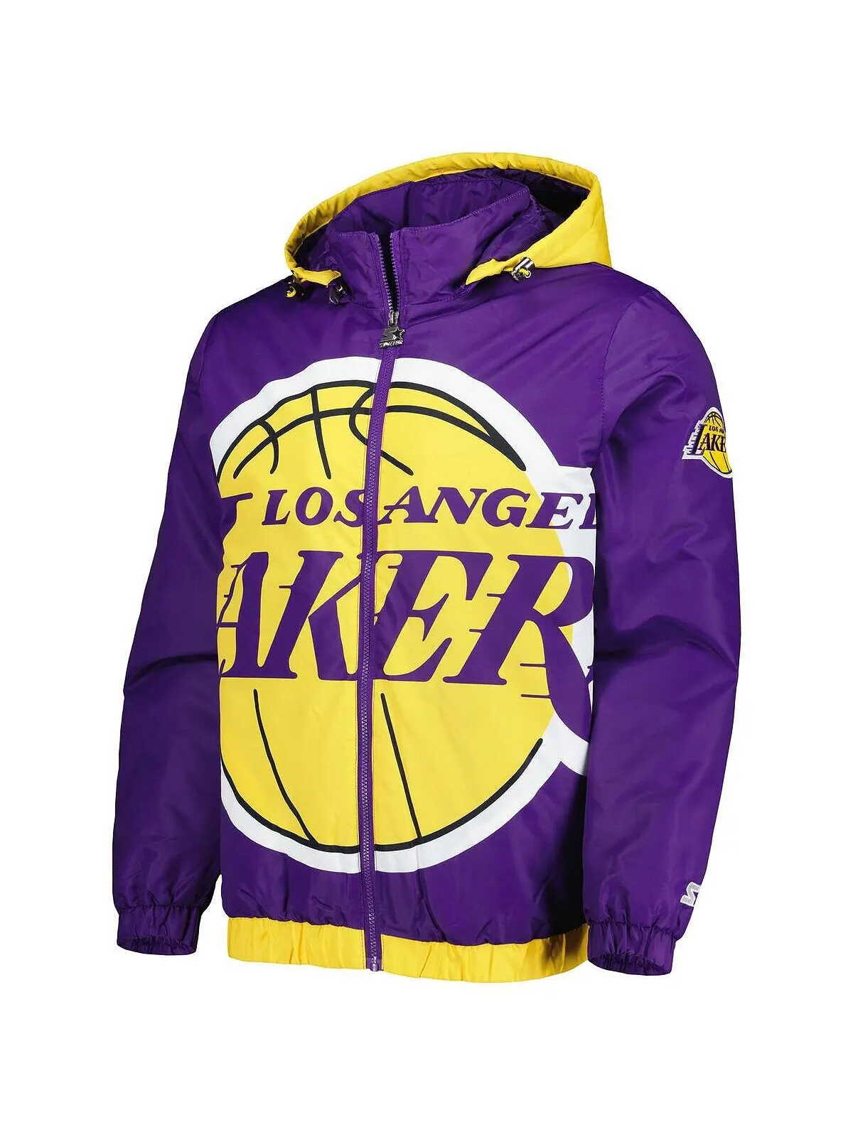Мужская фиолетовая куртка с капюшоном Los Angeles Lakers The Triple Double с молнией во всю длину — изображение 4 из 4