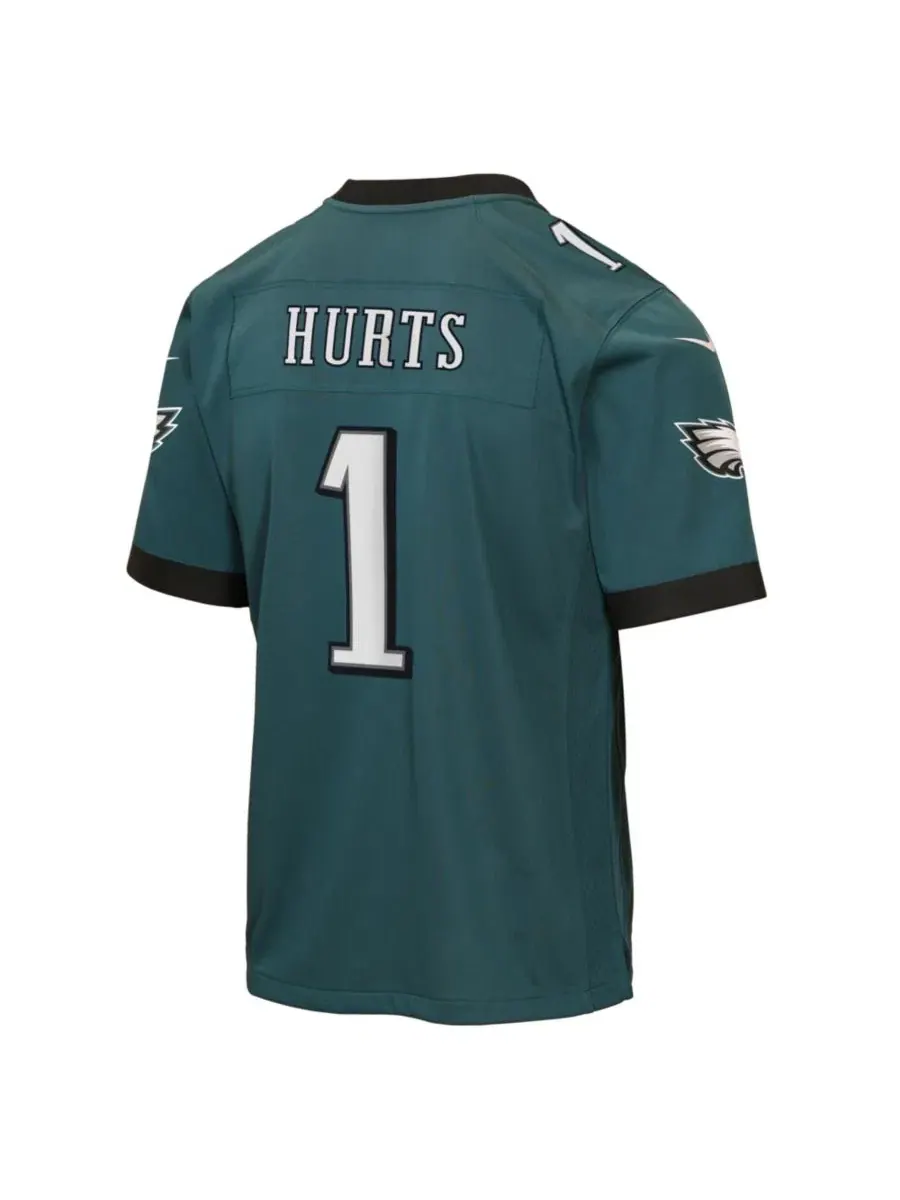 Детская футболка с длинным рукавом Jalen Hurts Philadelphia Eagles Nike — изображение 3 из 3, зеленый