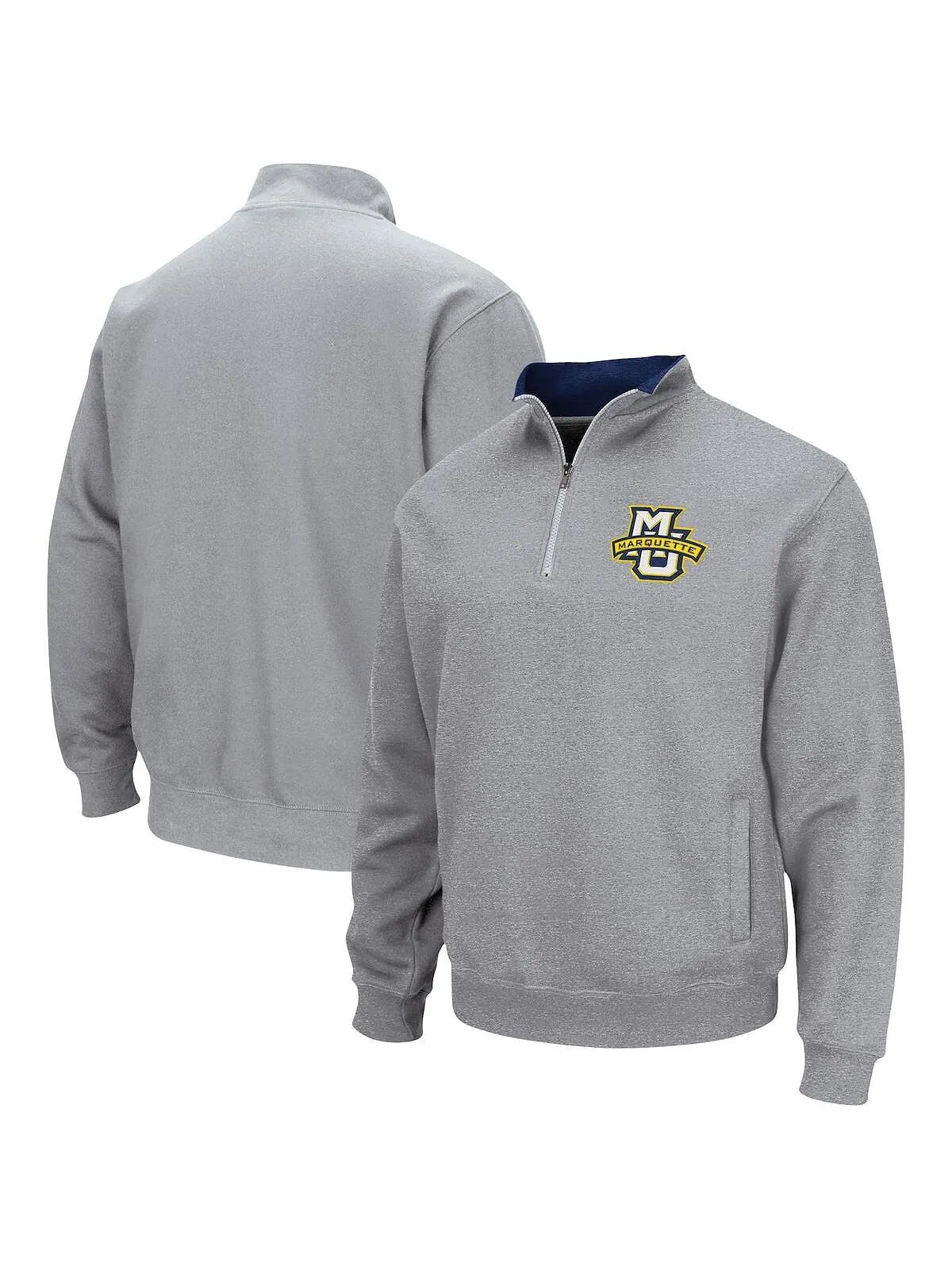 Мужская серая куртка marquette golden eagles tortugas team logo с молнией на четверть с логотипом