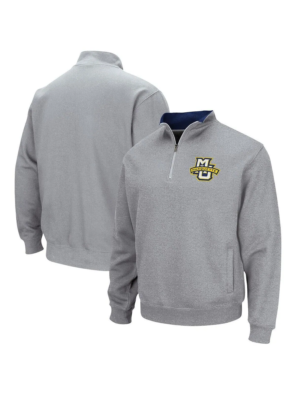 Мужская серая куртка marquette golden eagles tortugas team logo с молнией на четверть с логотипом — изображение 2 из 4, серый