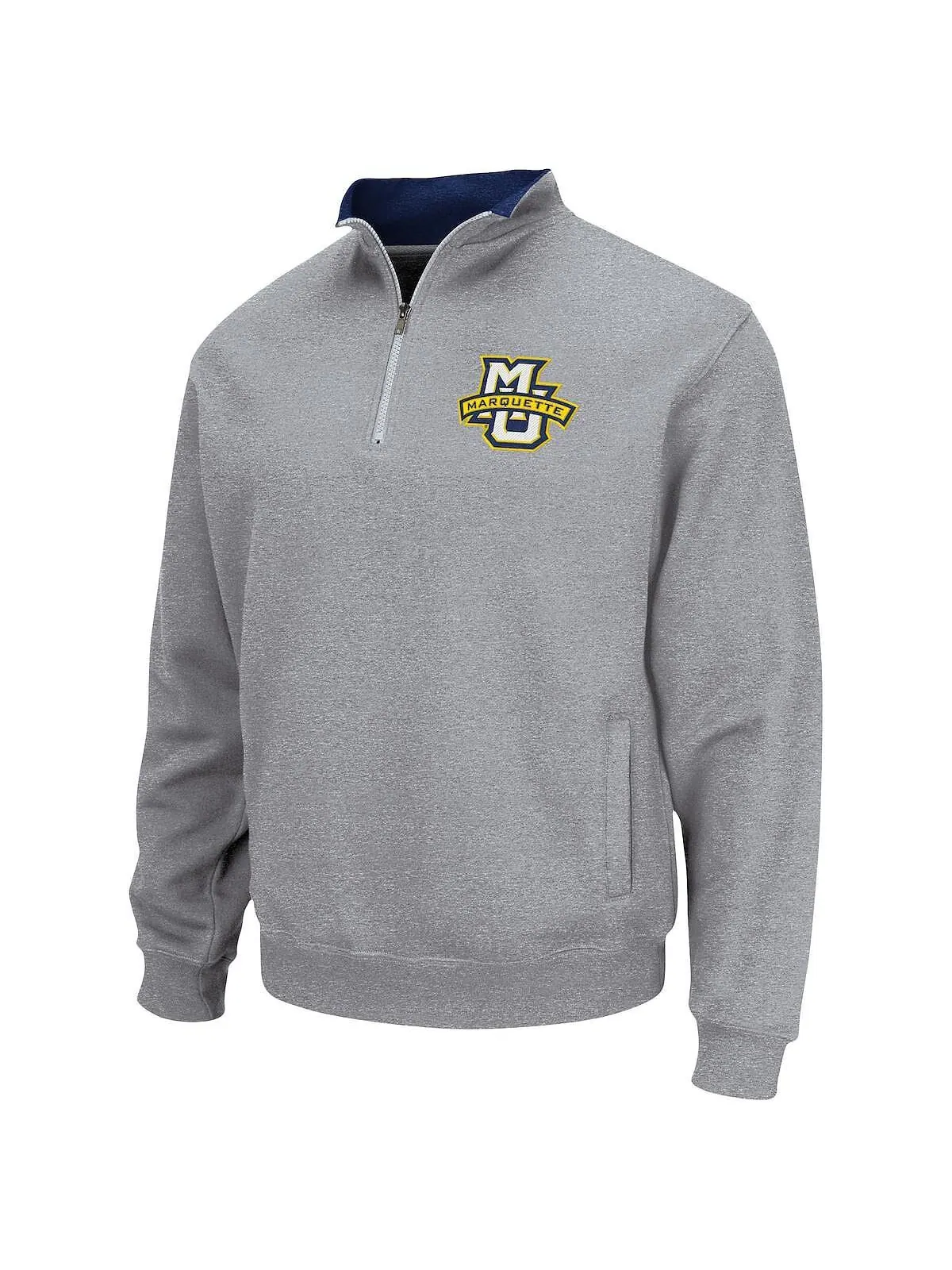 Мужская серая куртка marquette golden eagles tortugas team logo с молнией на четверть с логотипом — изображение 3 из 4, серый
