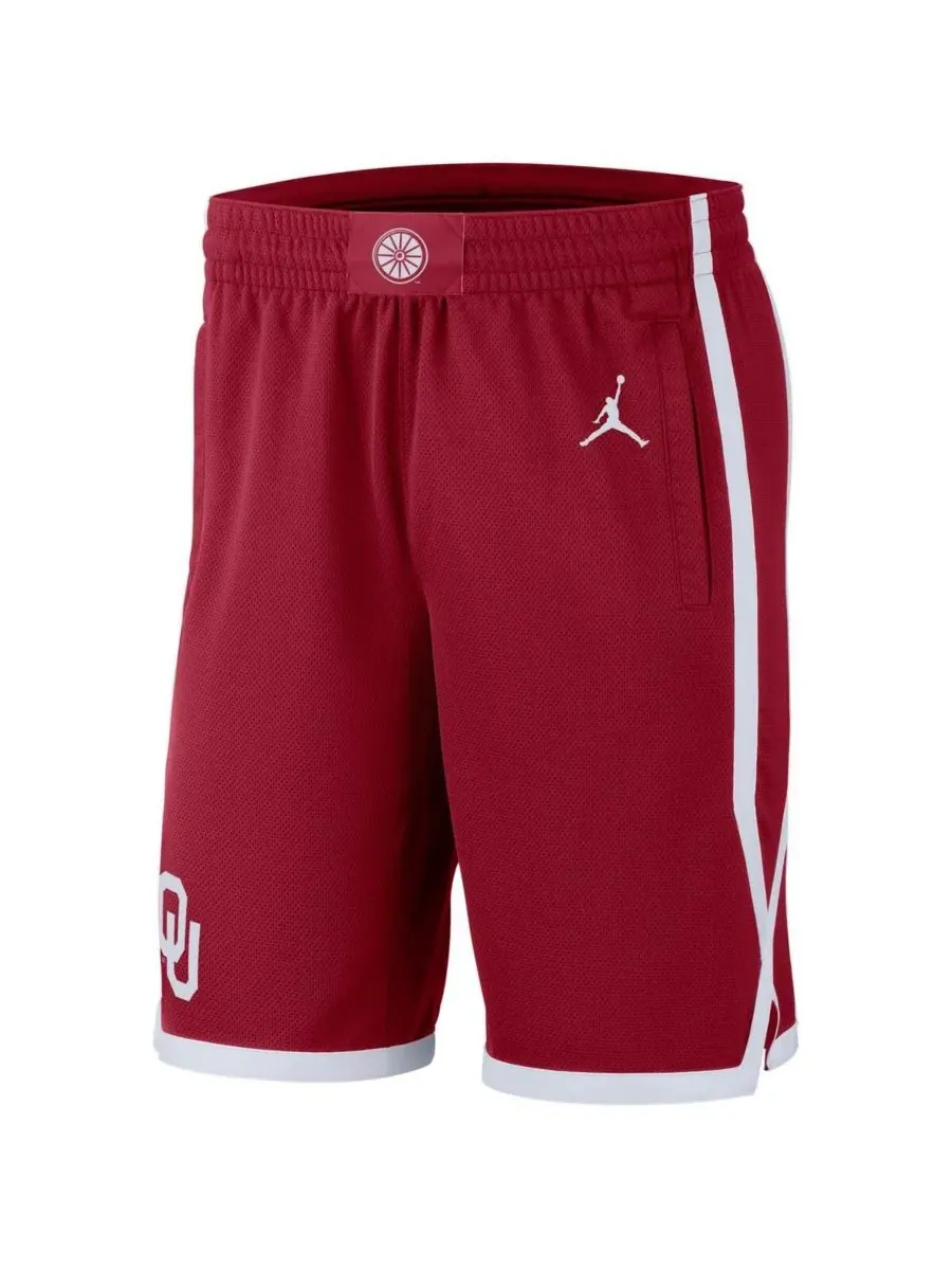 Jordan Мужские баскетбольные шорты с красной окантовкой команды Oklahoma Sooners — изображение 2 из 3, красный