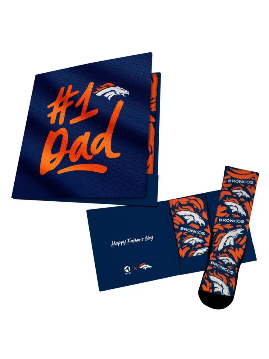 Носки с подарком #1 Dad Gift Card, Denver Broncos Rock Em Socks