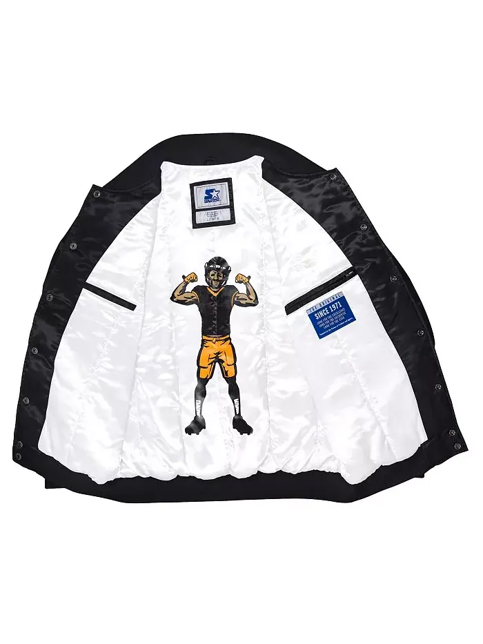 Мужская черная бейсбольная куртка на молнии Pittsburgh Steelers Exclusive Satin Starter — изображение 2 из 3