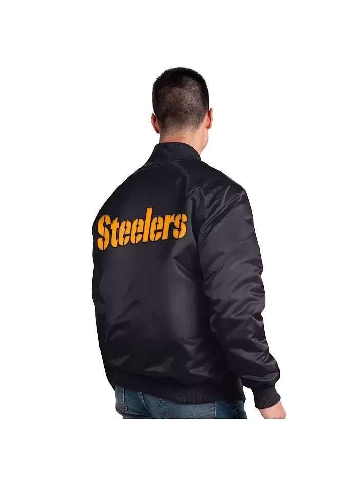 Мужская черная бейсбольная куртка на молнии Pittsburgh Steelers Exclusive Satin Starter — изображение 3 из 3