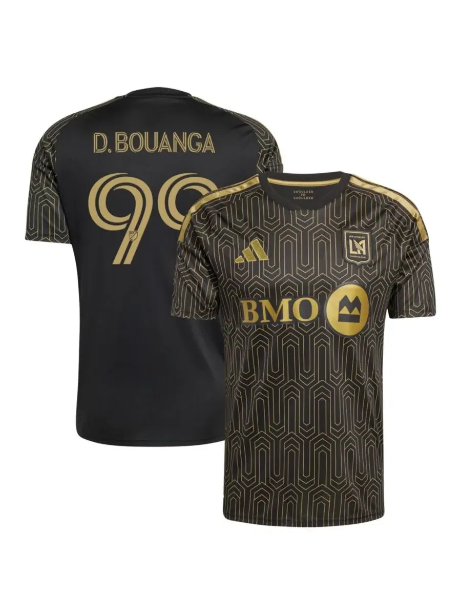 Футболка футбольная с принтом Denis Bouanga Black LAFC 2026 Primary Kit Replica Jersey adidas