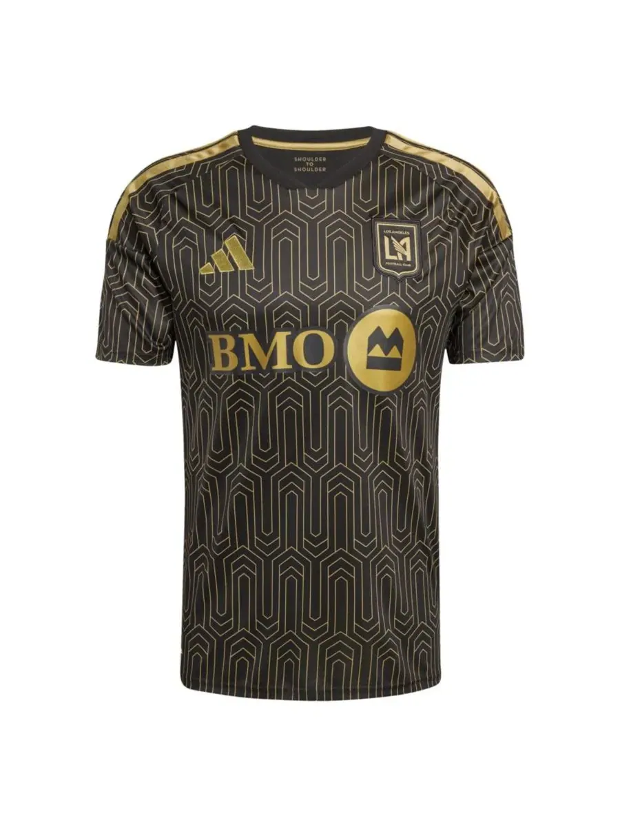 Футболка футбольная с принтом Denis Bouanga Black LAFC 2026 Primary Kit Replica Jersey adidas — изображение 2 из 3, черный