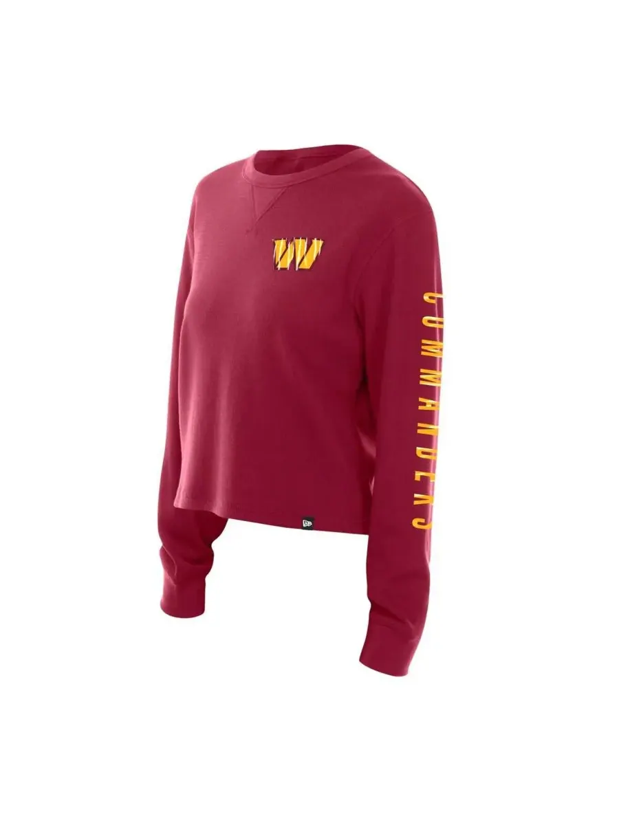 New Era Женская бордовая термофутболка с длинными рукавами Washington Commanders Sport Night — изображение 2 из 3, бордовый