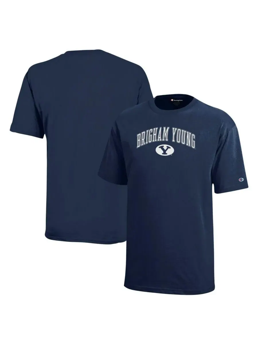Champion Футболка с логотипом команды BYU Cougars в синей форме для мальчиков и девочек