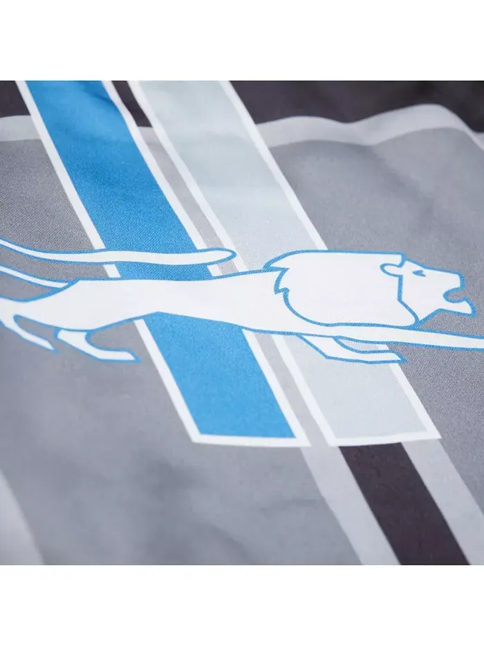 Мужская серая куртка Detroit Lions Double Down на молнии с атласным покрытием Mitchell & Ness — изображение 2 из 4