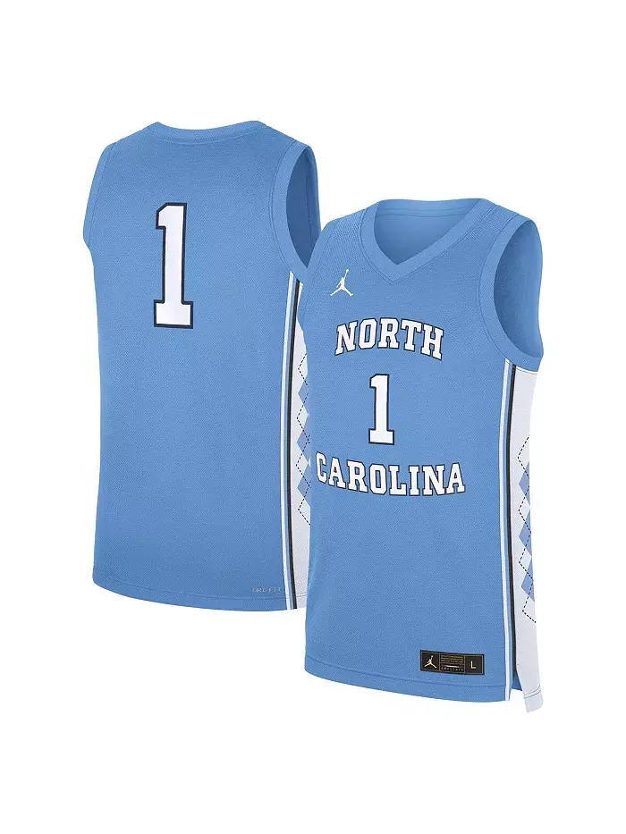 Мужская баскетбольная майка Carolina Blue North Carolina Tar Heels Road Replica Jordan