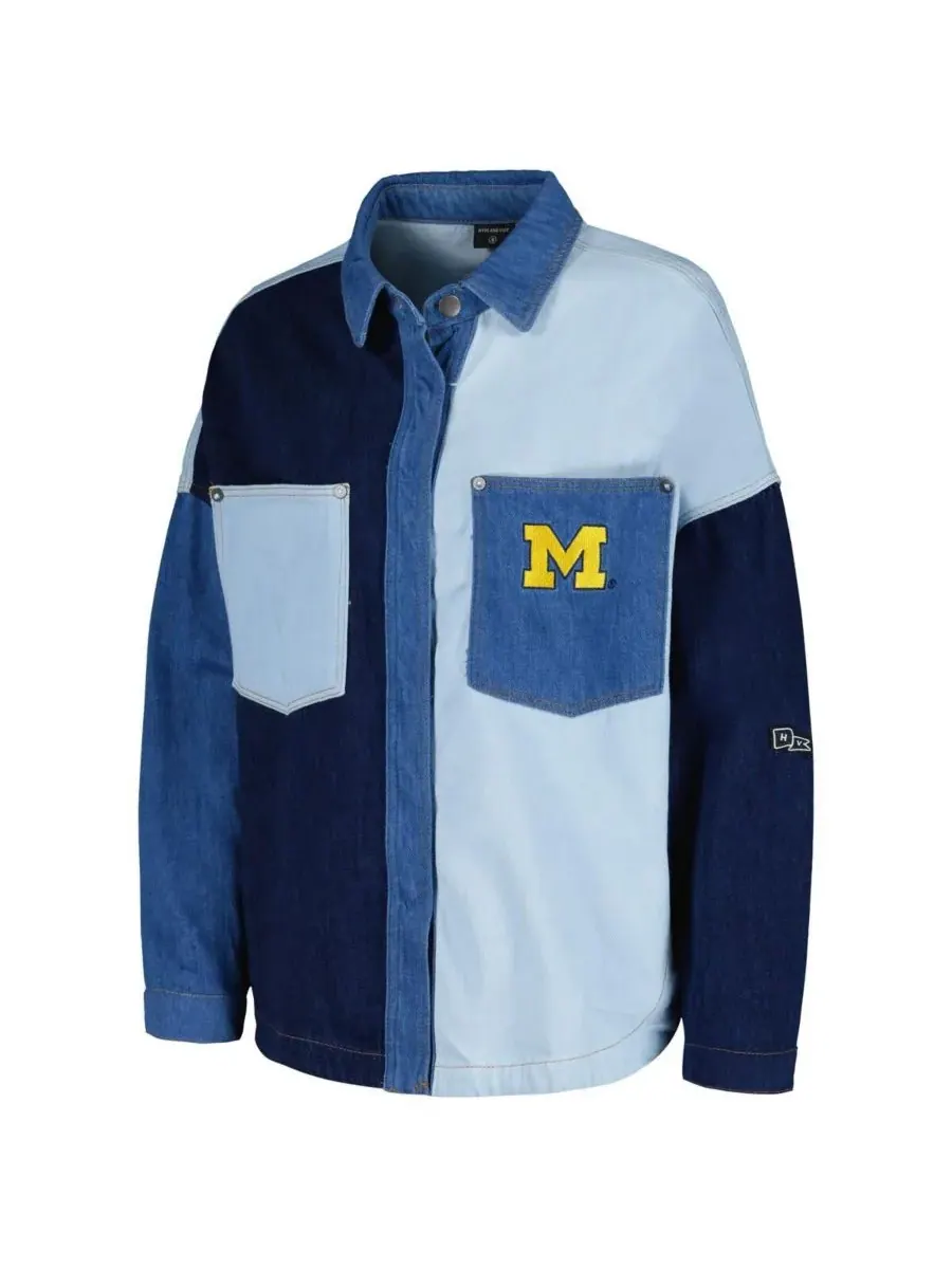 Hype And Vice Женская джинсовая куртка Michigan Wolverines Multi-Hit Hometown Full-Snap Jacket — изображение 3 из 3