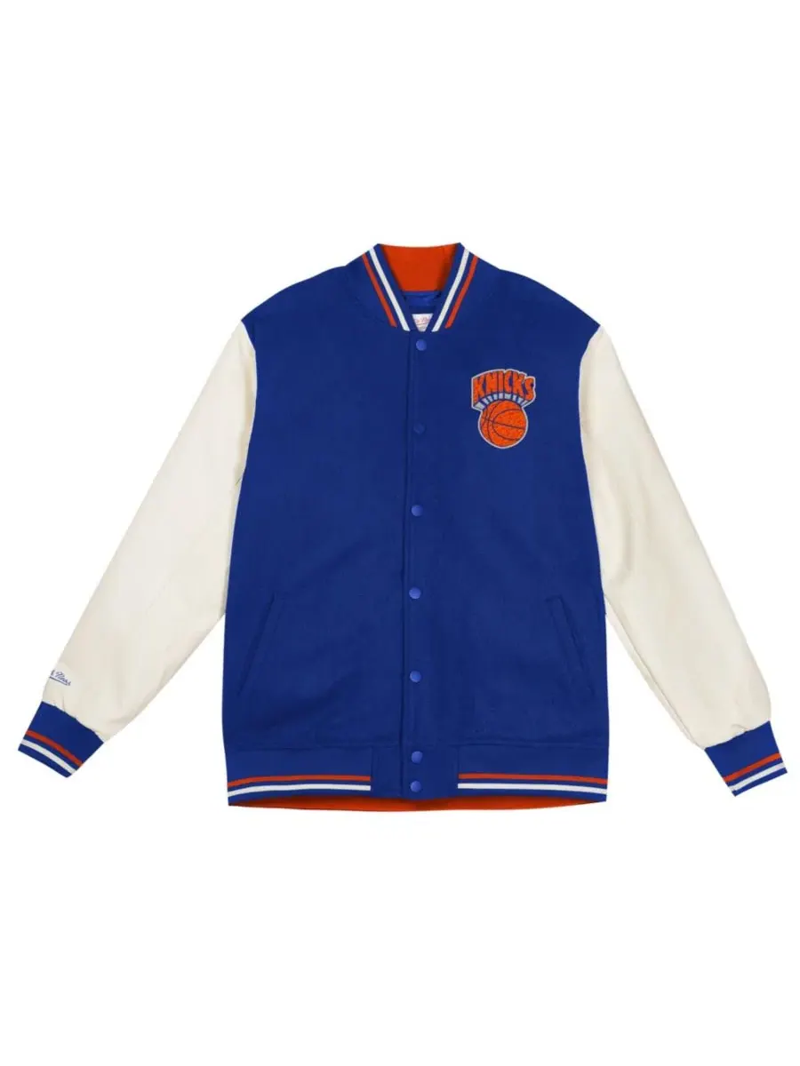 Куртка-бомбер с принтом New York Knicks Mitchell & Ness — изображение 2 из 3, синий