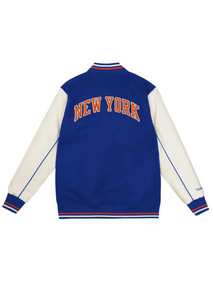 Куртка-бомбер с принтом New York Knicks Mitchell & Ness — изображение 3 из 3, синий