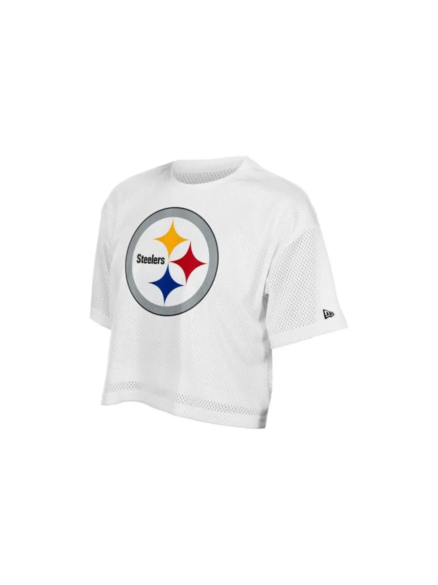 Женская футболка-сетка с принтом Pittsburgh Steelers New Era — изображение 3 из 4, белый