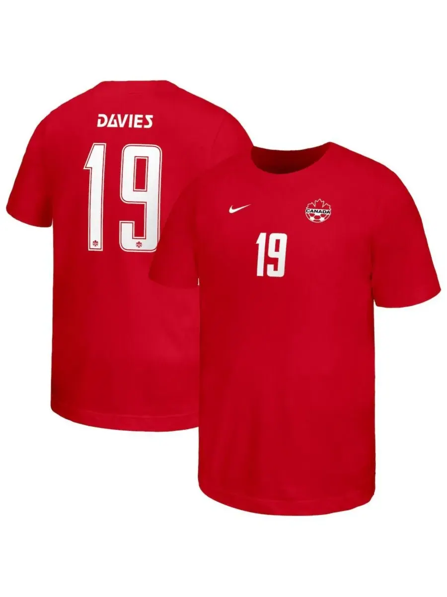 Футболка с именем и номером Alphonso Davies Red Canada Soccer Home Player Name & Number Nike