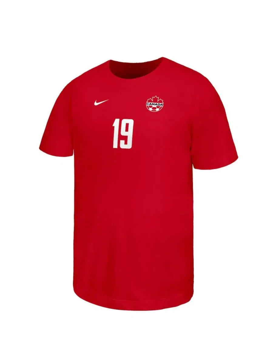 Футболка с именем и номером Alphonso Davies Red Canada Soccer Home Player Name & Number Nike — изображение 3 из 3, красный