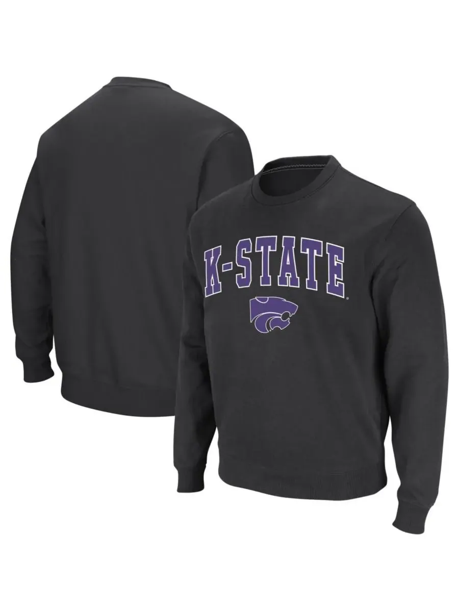 Мужская толстовка с круглым вырезом и логотипом команды Kansas State Wildcats Colosseum — изображение 1 из 6, темно-серый