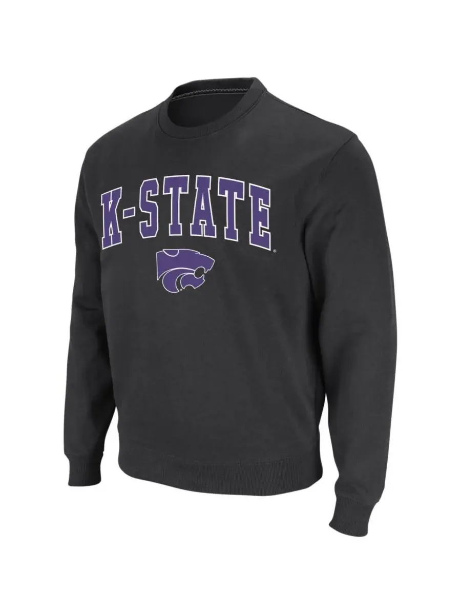 Мужская толстовка с круглым вырезом и логотипом команды Kansas State Wildcats Colosseum — изображение 2 из 6, темно-серый